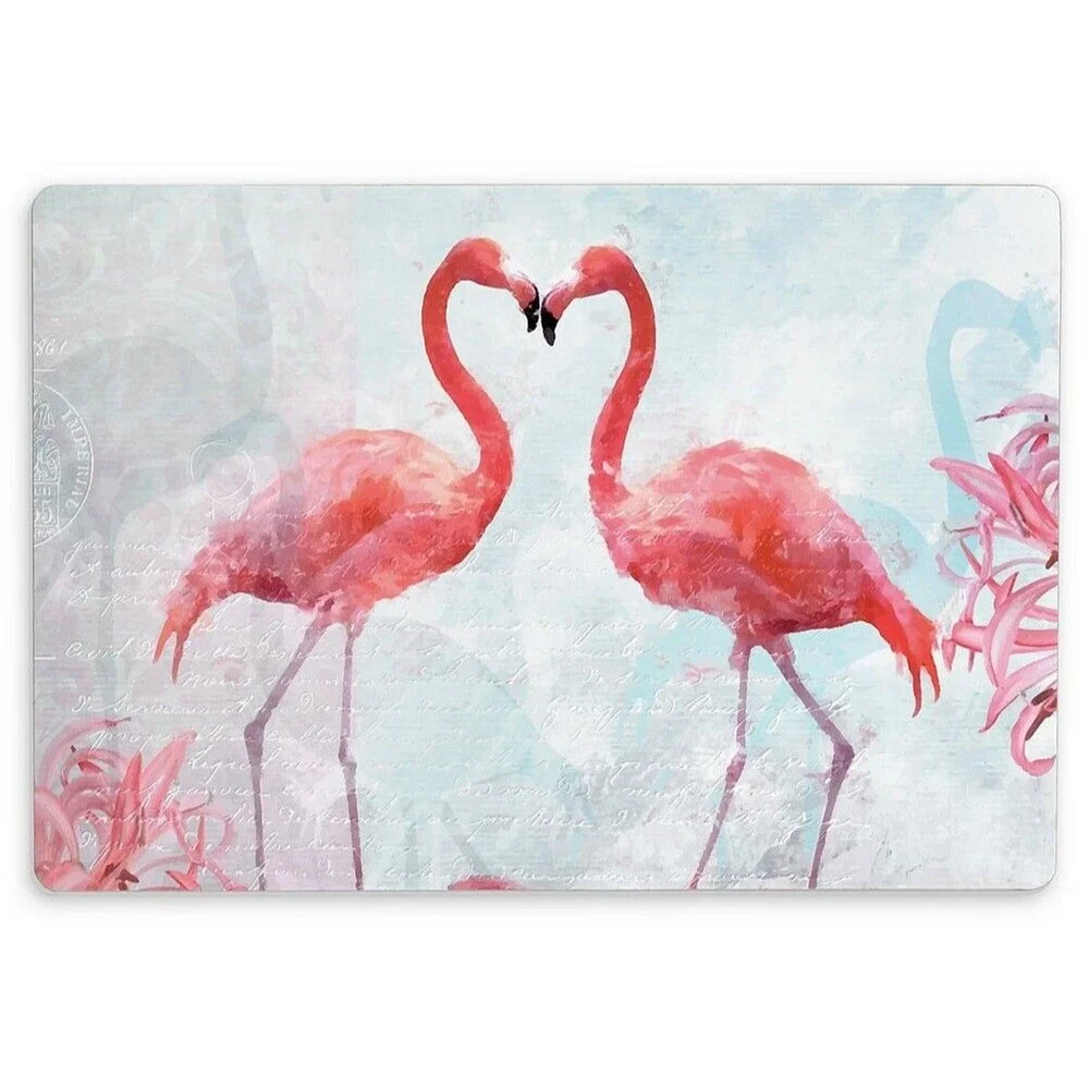 Pink Flamingo Placemats Vinyl Foam Back Tropical Beach Summer House Set of 4